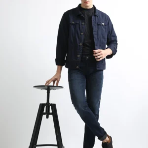 Twill Trucker Men's Jacket – Navy